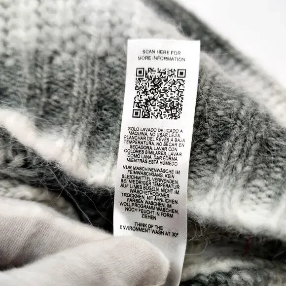 TOPMAN NWT Turtleneck Wool Blend Sweater Ombre Gray Small - Picture 9 of 10